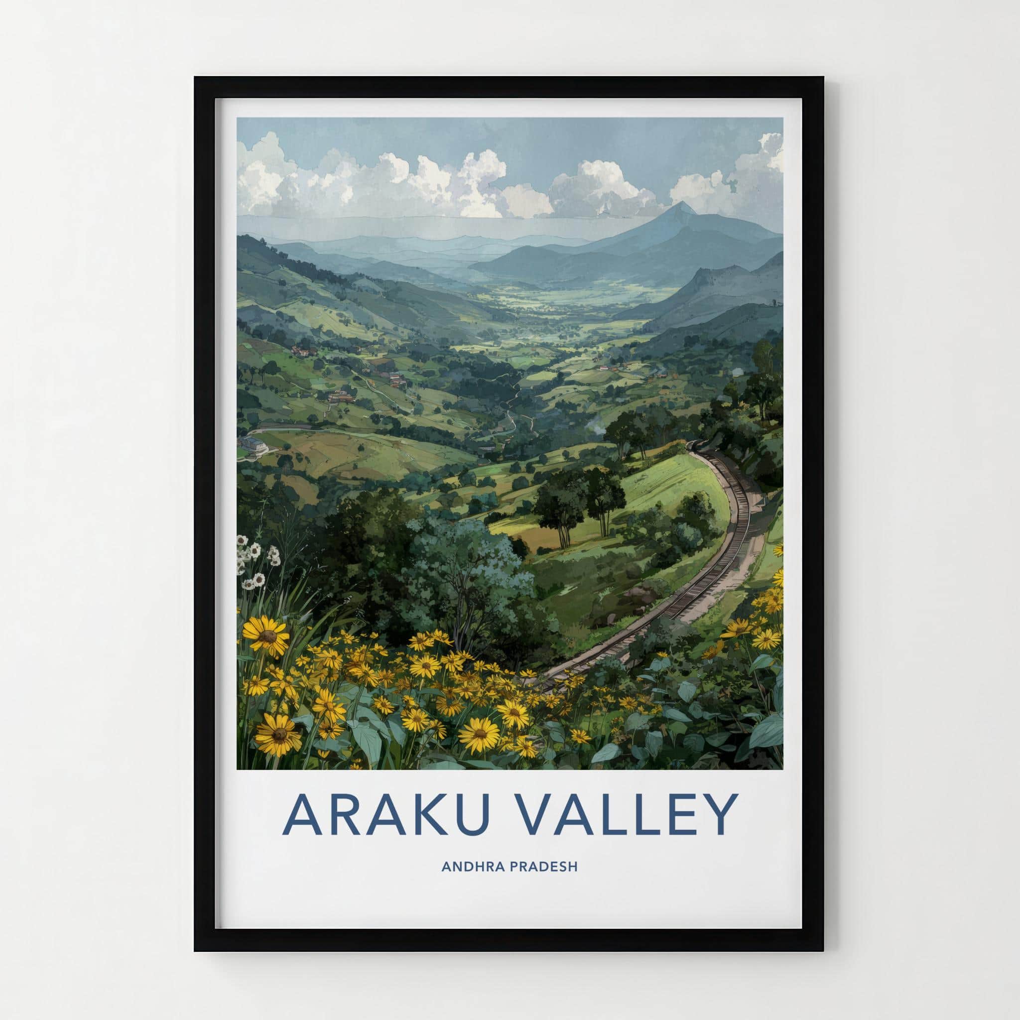 Araku Valley Poster - India Wall Art - Andhra Pradesh Green Valley View Gift