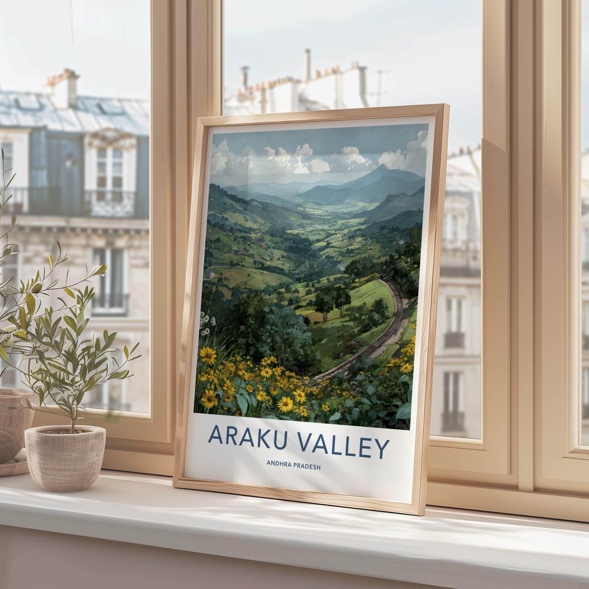 Araku Valley Poster - India Wall Art - Andhra Pradesh Green Valley View Gift