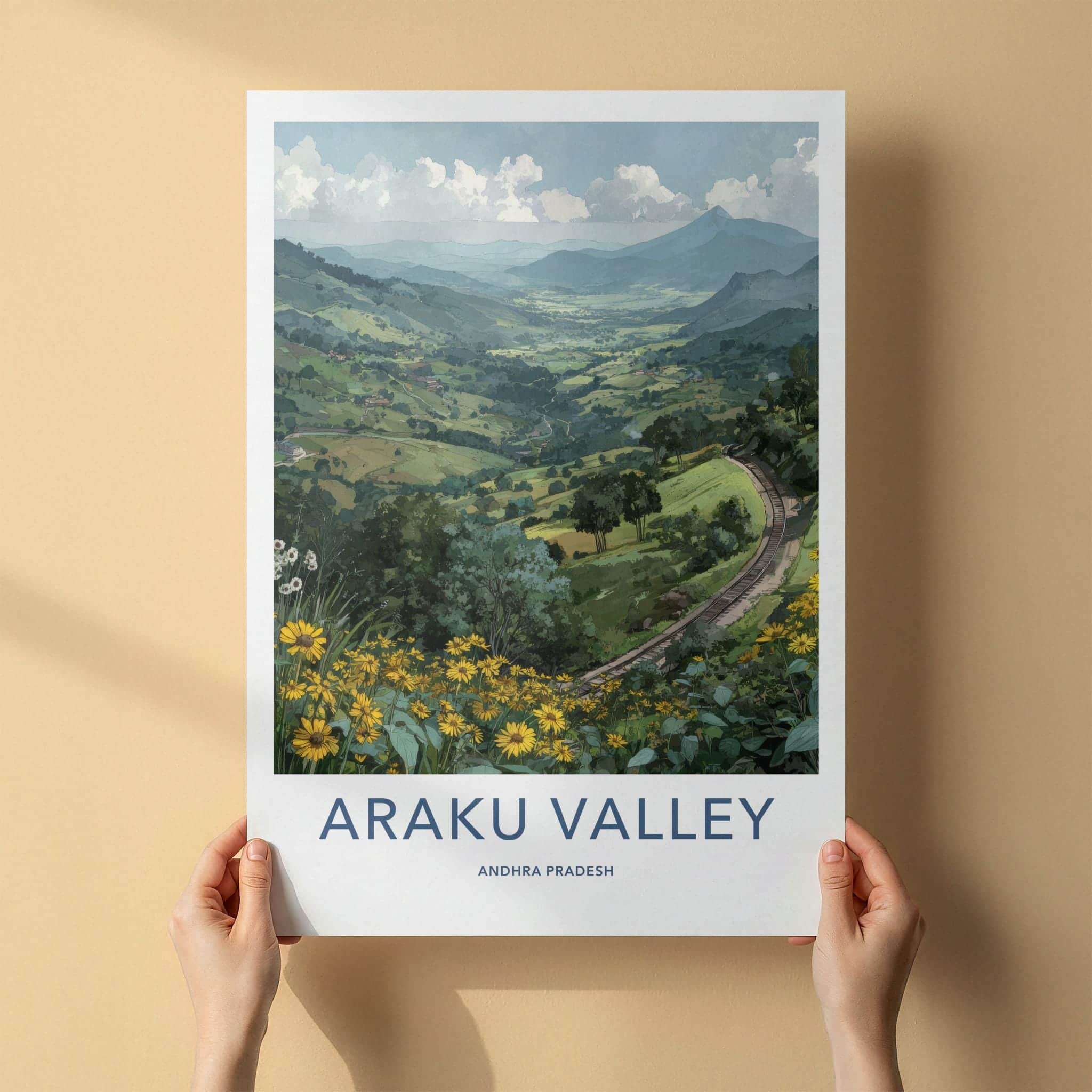 Araku Valley Poster - India Wall Art - Andhra Pradesh Green Valley View Gift