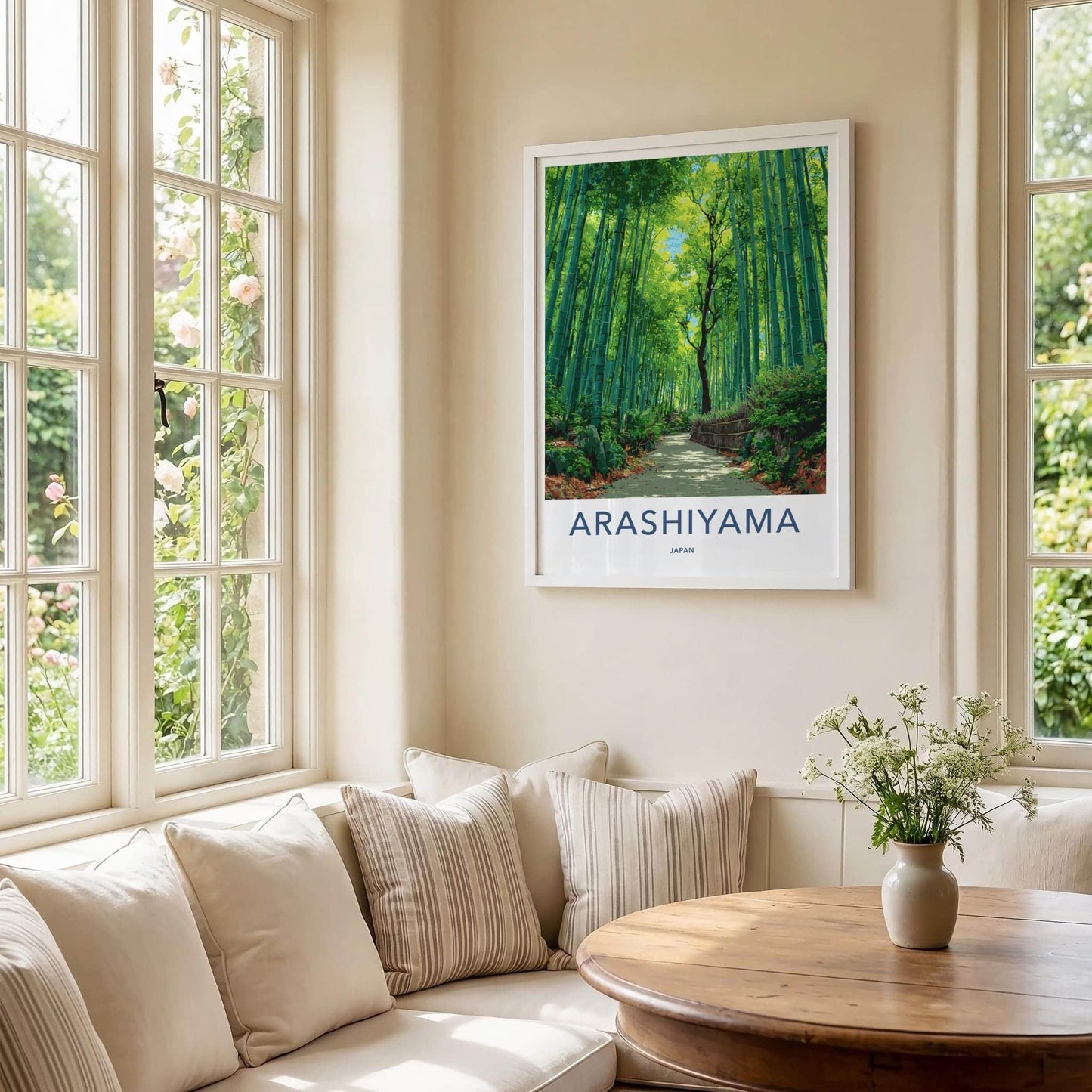 Arashiyama Poster - Japan Travel Art - Bamboo Forest Path Home Decor