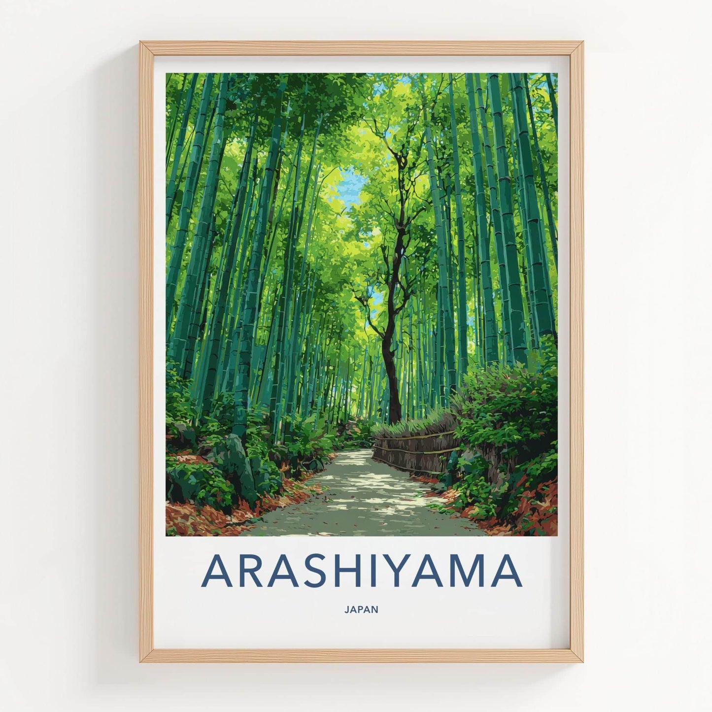 Arashiyama Poster - Japan Travel Art - Bamboo Forest Path Home Decor