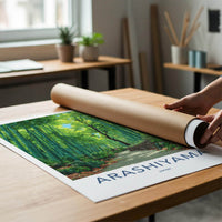 Arashiyama Poster - Japan Travel Art - Bamboo Forest Path Home Decor