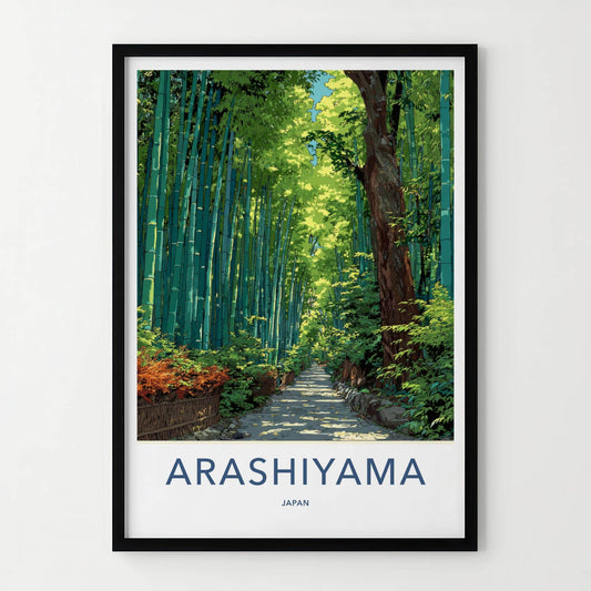 Arashiyama Poster - Japan Travel Art - Bamboo Forest Path Wall Decor