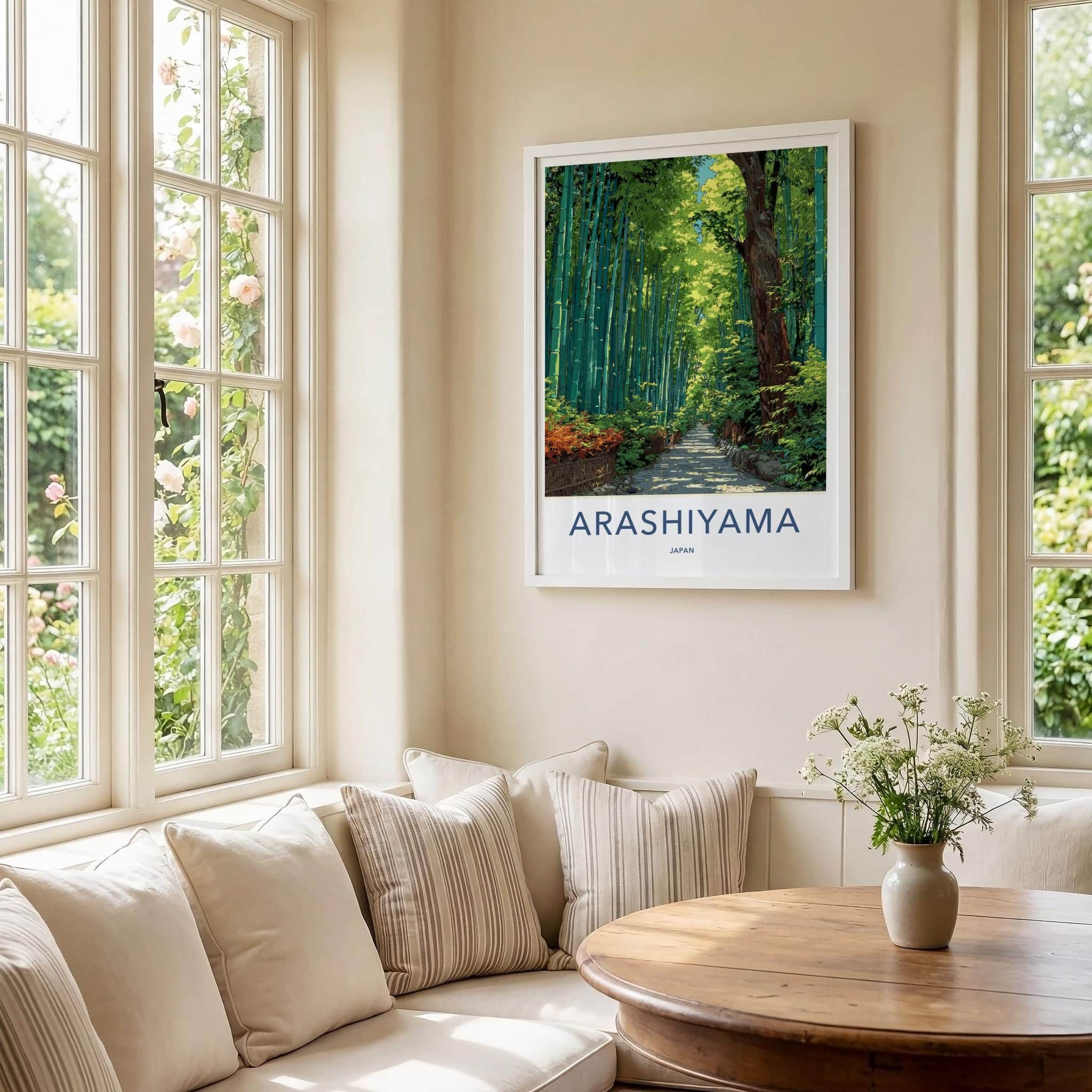 Arashiyama Poster - Japan Travel Art - Bamboo Forest Path Wall Decor