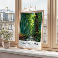 Arashiyama Poster - Japan Travel Art - Bamboo Forest Path Wall Decor
