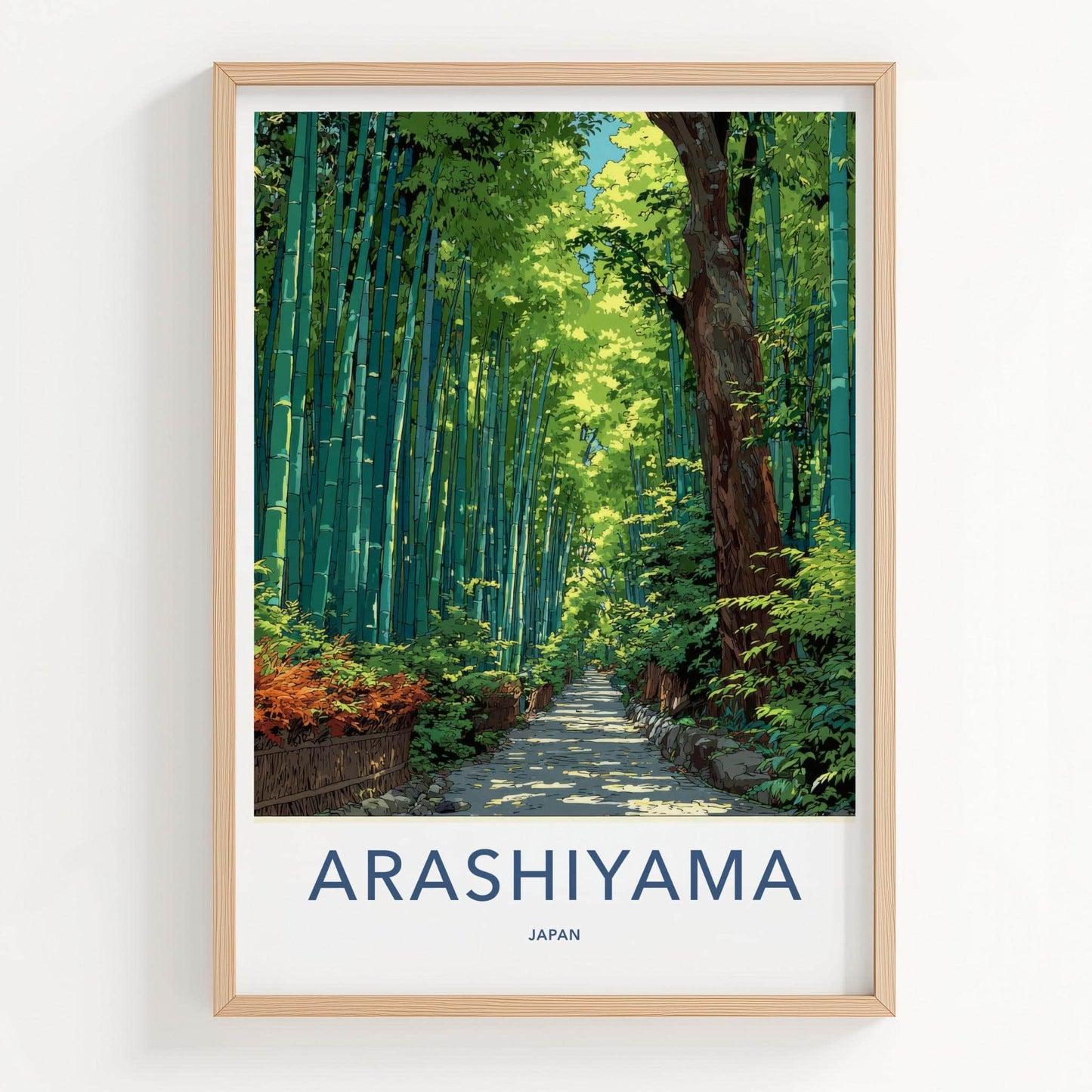 Arashiyama Poster - Japan Travel Art - Bamboo Forest Path Wall Decor