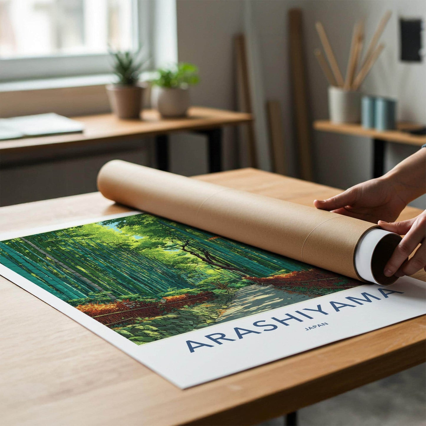 Arashiyama Poster - Japan Wall Art - Bamboo Path Home Decor