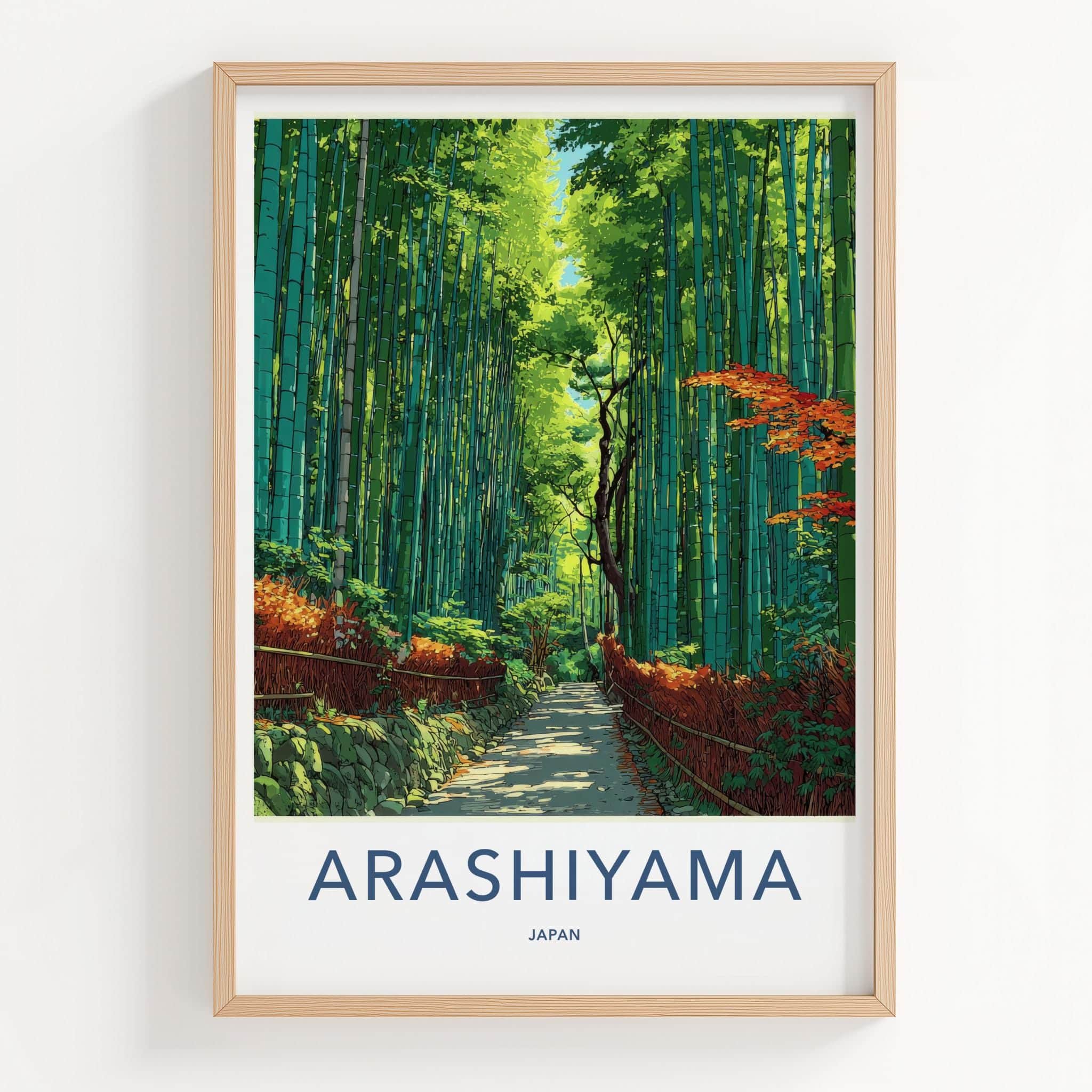 Arashiyama Poster - Japan Wall Art - Bamboo Path Home Decor