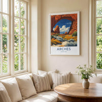 Arches National Park Poster - Utah Travel Art - Red Rock Arch Home Decor