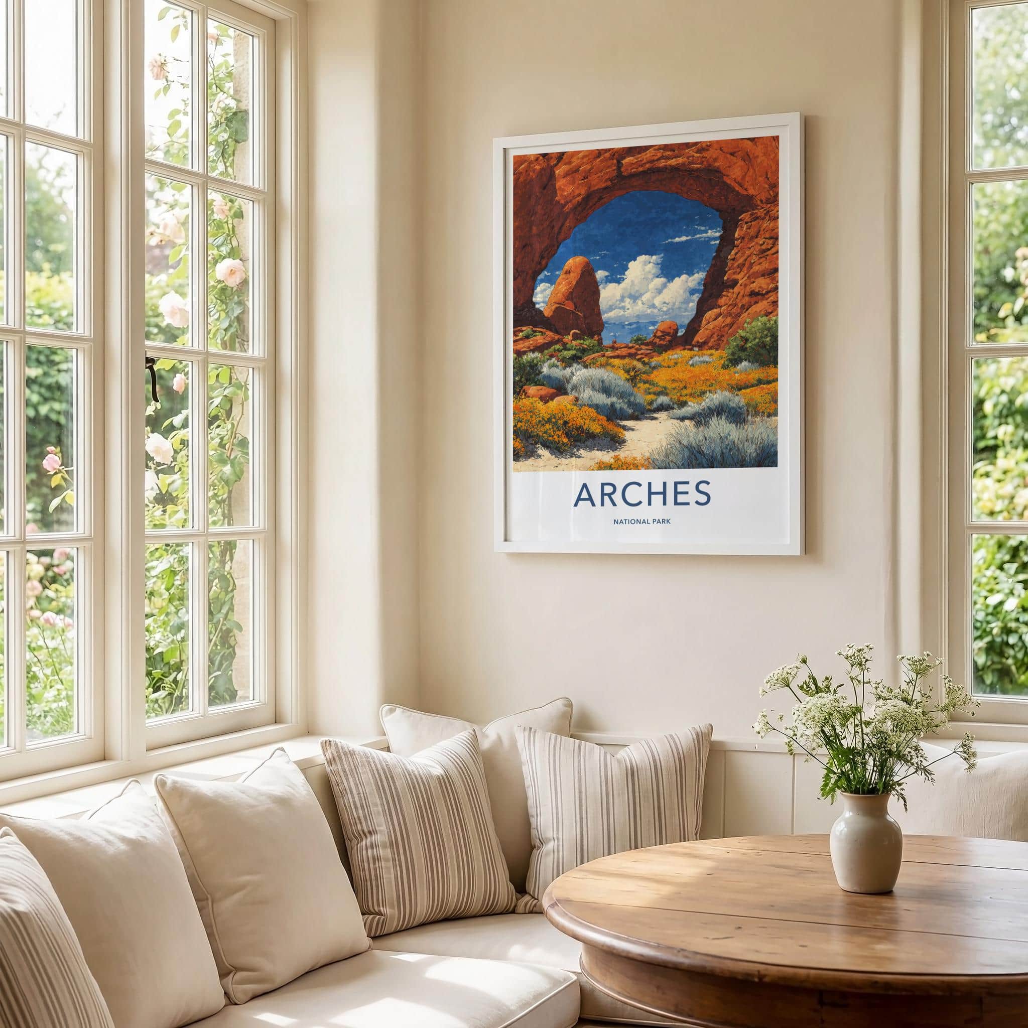 Arches National Park Poster - Utah Travel Art - Red Rock Arch Home Decor