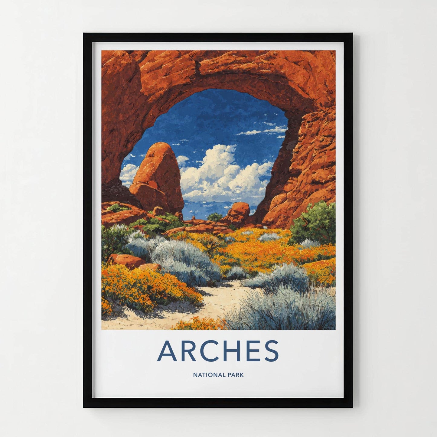 Arches National Park Poster - Utah Travel Art - Red Rock Arch Home Decor