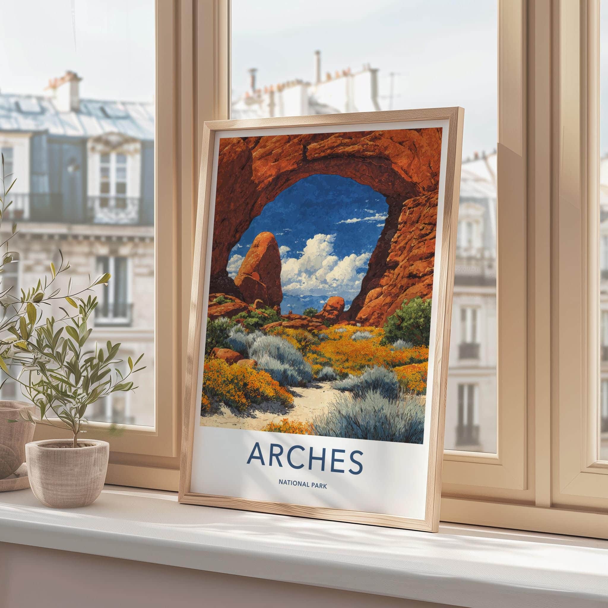 Arches National Park Poster - Utah Travel Art - Red Rock Arch Home Decor