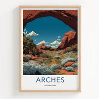 Arches National Park Poster - Utah Travel Art - Red Rock Landscape Wall Decor
