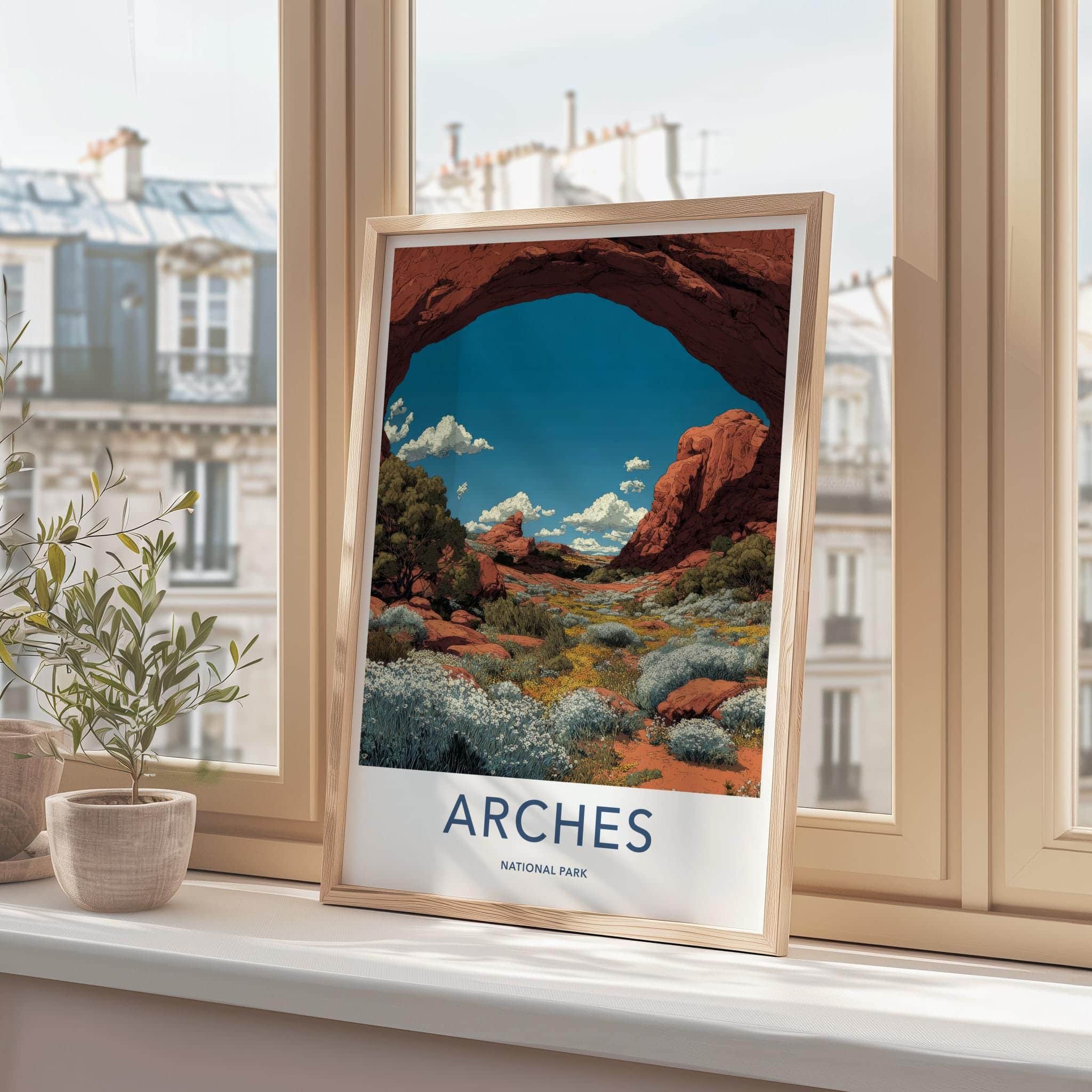 Arches National Park Poster - Utah Travel Art - Red Rock Landscape Wall Decor