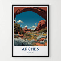 Arches National Park Poster - Utah Travel Art - Red Rock Landscape Wall Decor