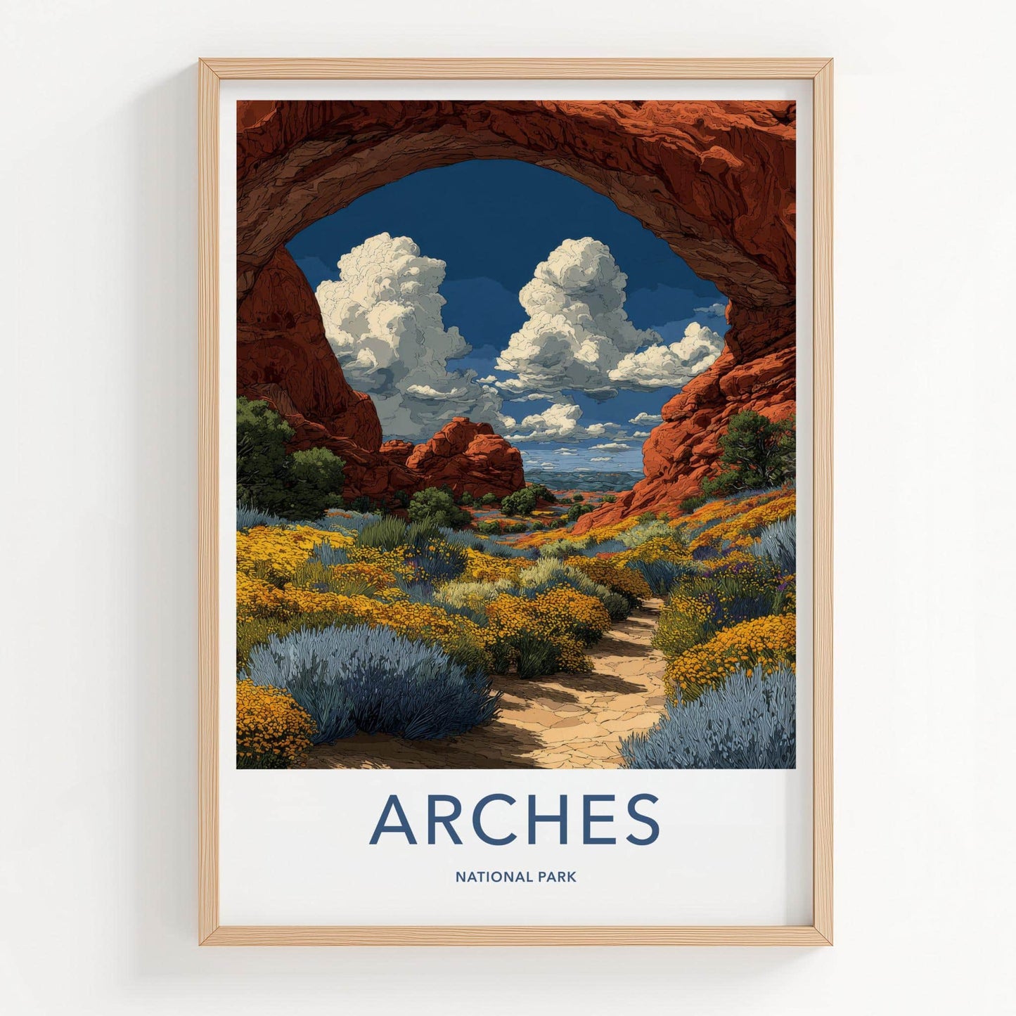Arches National Park Poster - Utah Wall Art - Red Rock Arch United States