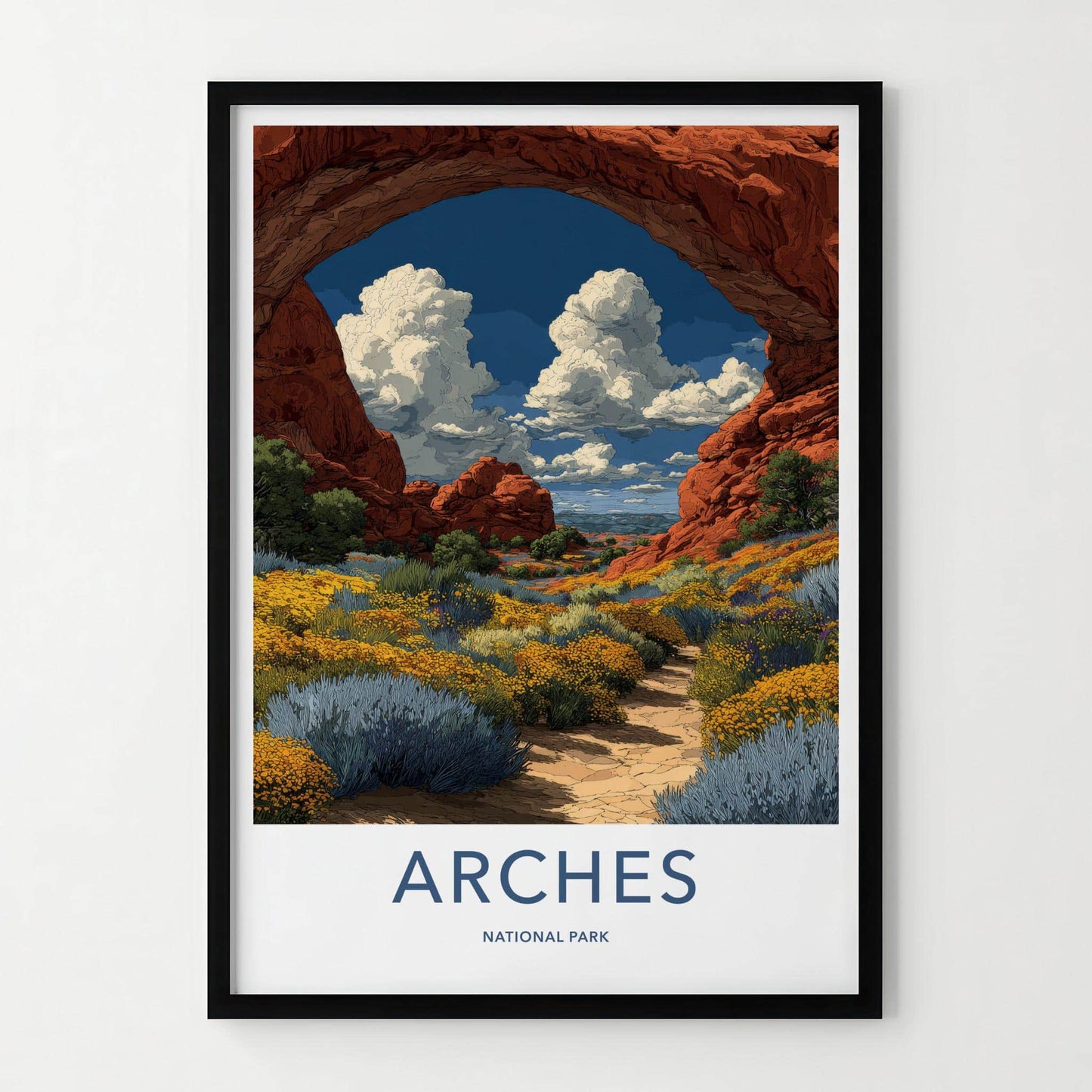 Arches National Park Poster - Utah Wall Art - Red Rock Arch United States