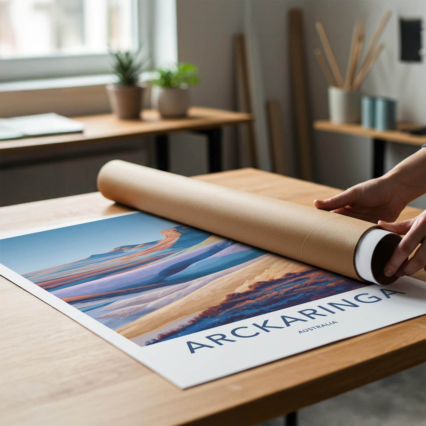 Arckaringa Poster - Australia Wall Art - Layered Desert Landscape Home Decor