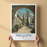 Arequipa Poster - Peru Arched View Bell Tower Home Decor