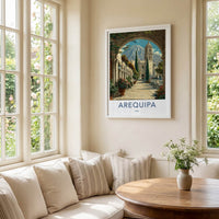 Arequipa Poster - Peru Arched View Bell Tower Home Decor