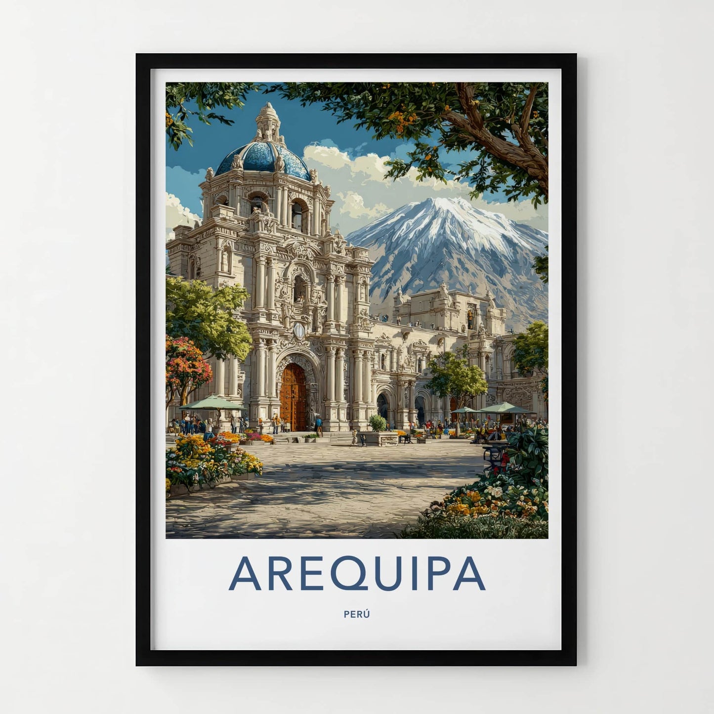 Arequipa Poster - Peru Art Print - Cathedral Mountain Home Decor