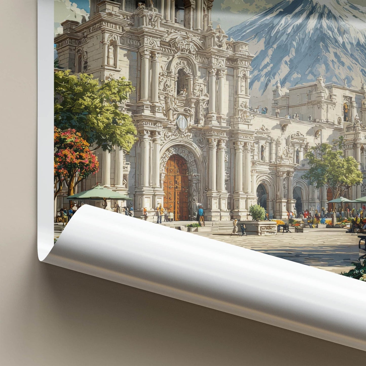 Arequipa Poster - Peru Art Print - Cathedral Mountain Home Decor