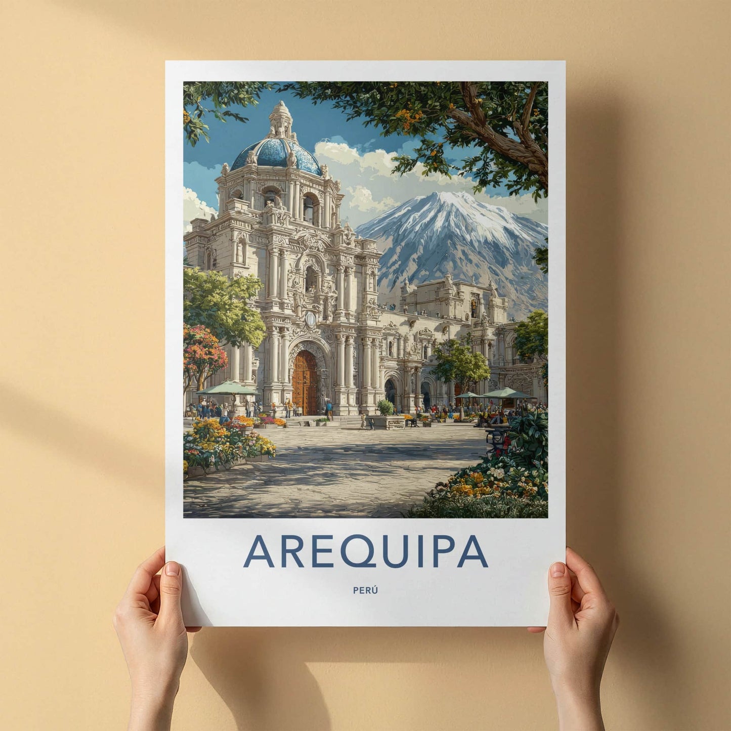 Arequipa Poster - Peru Art Print - Cathedral Mountain Home Decor