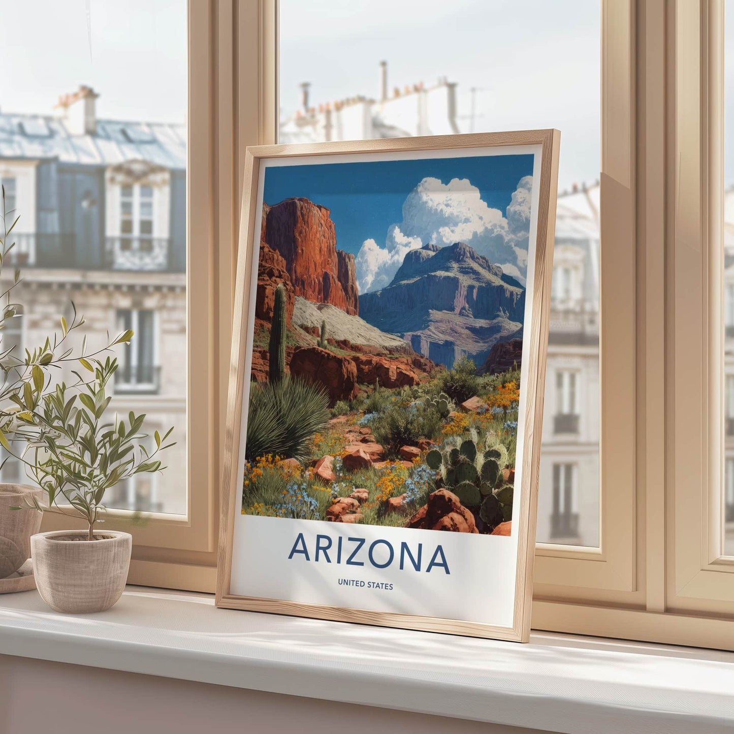 Arizona Poster - Arizona Art Print - Desert Canyon Flowers Home Decor