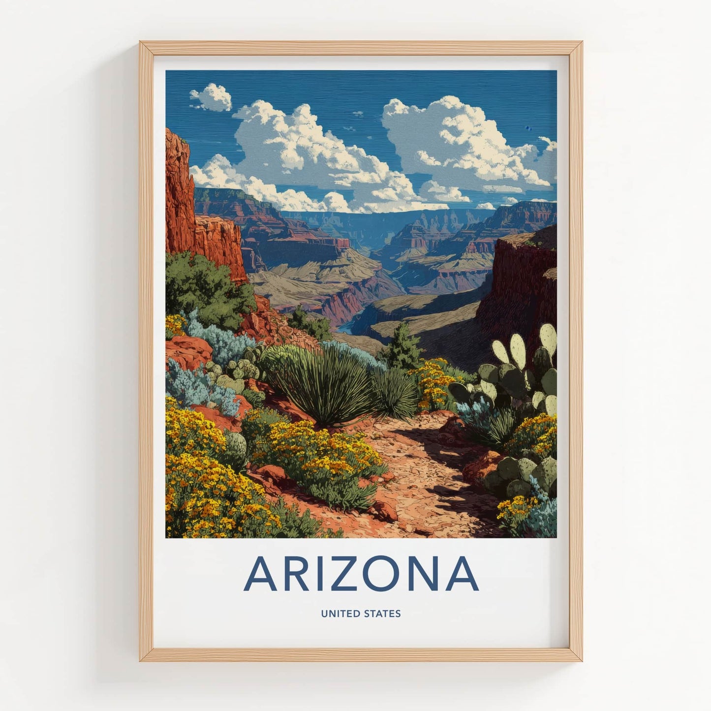 Arizona Poster - Arizona Travel Art - Canyon Vista Flowers Home Decor