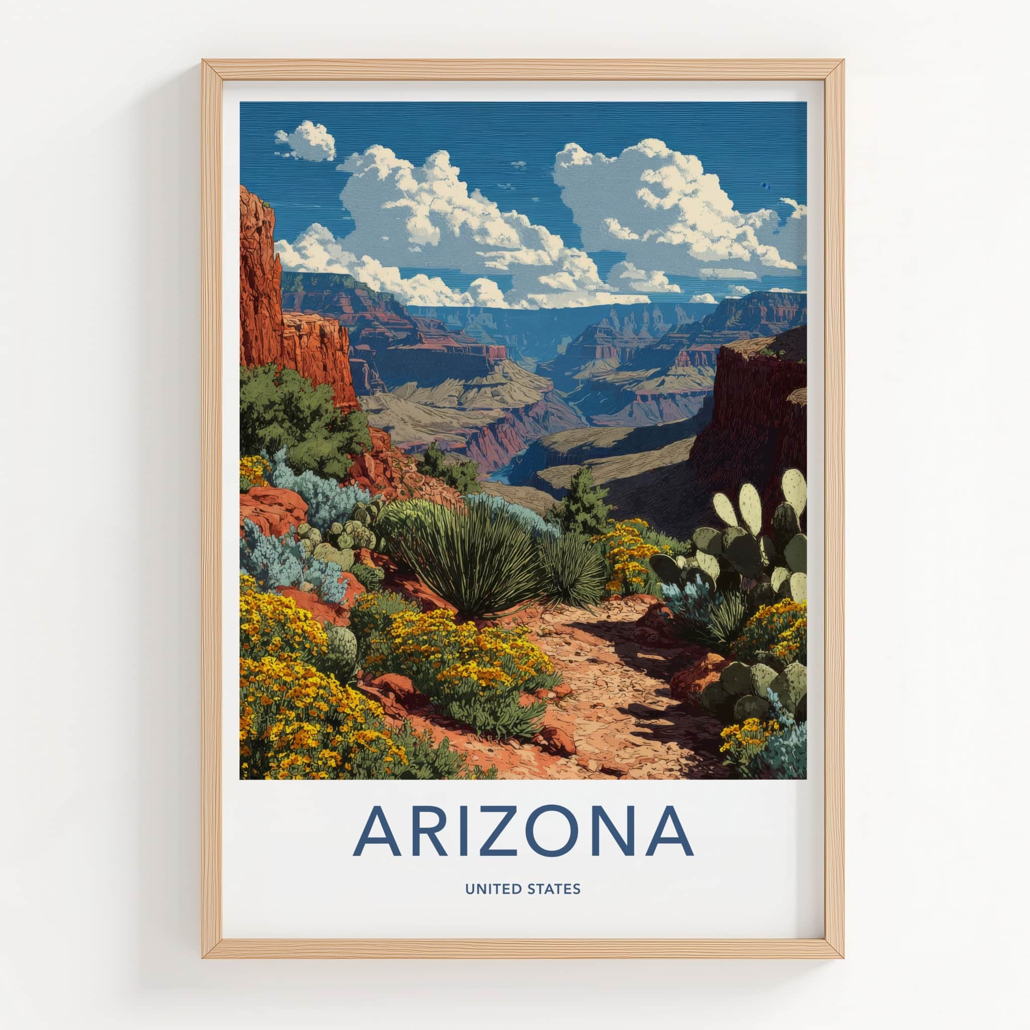 Arizona Poster - Arizona Travel Art - Canyon Vista Flowers Home Decor