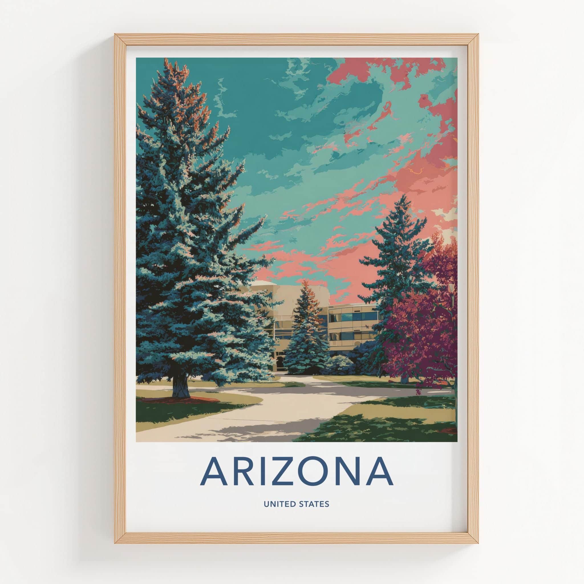 Arizona Poster - Arizona Travel Art - Colorful Sky Building Wall Decor