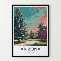 Arizona Poster - Arizona Travel Art - Colorful Sky Building Wall Decor