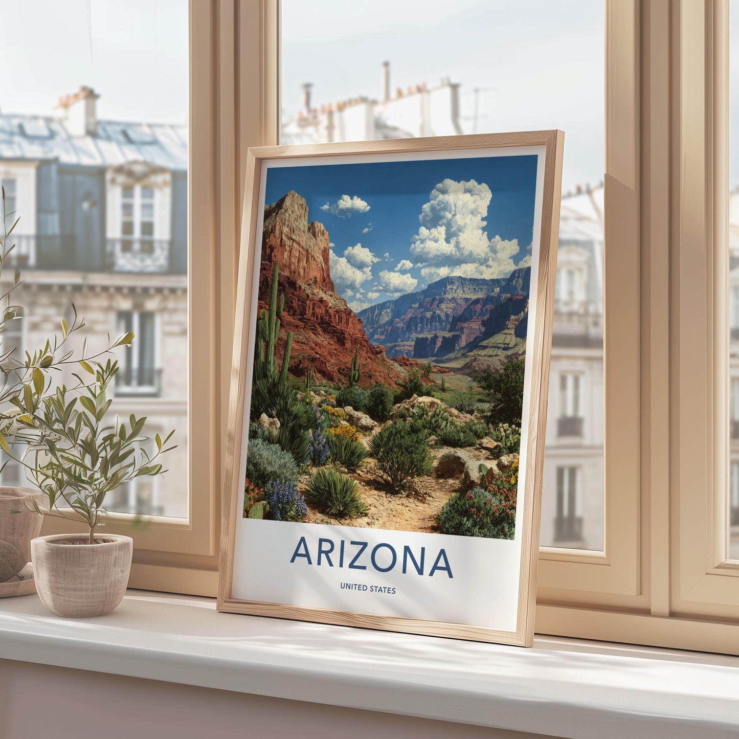 Arizona Poster - Arizona Travel Art - Desert Canyon Scene Home Decor