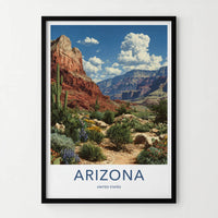 Arizona Poster - Arizona Travel Art - Desert Canyon Scene Home Decor