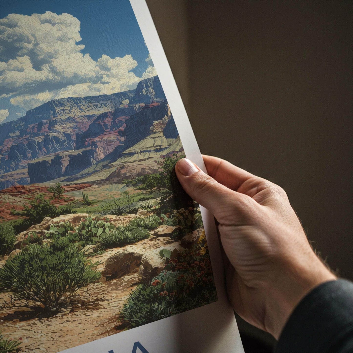 Arizona Poster - Arizona Travel Art - Desert Canyon Scene Home Decor
