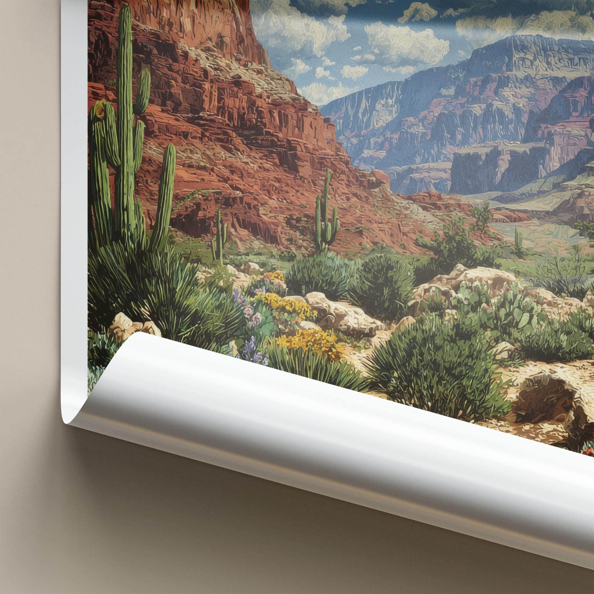 Arizona Poster - Arizona Travel Art - Desert Canyon Scene Home Decor