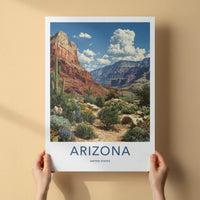 Arizona Poster - Arizona Travel Art - Desert Canyon Scene Home Decor