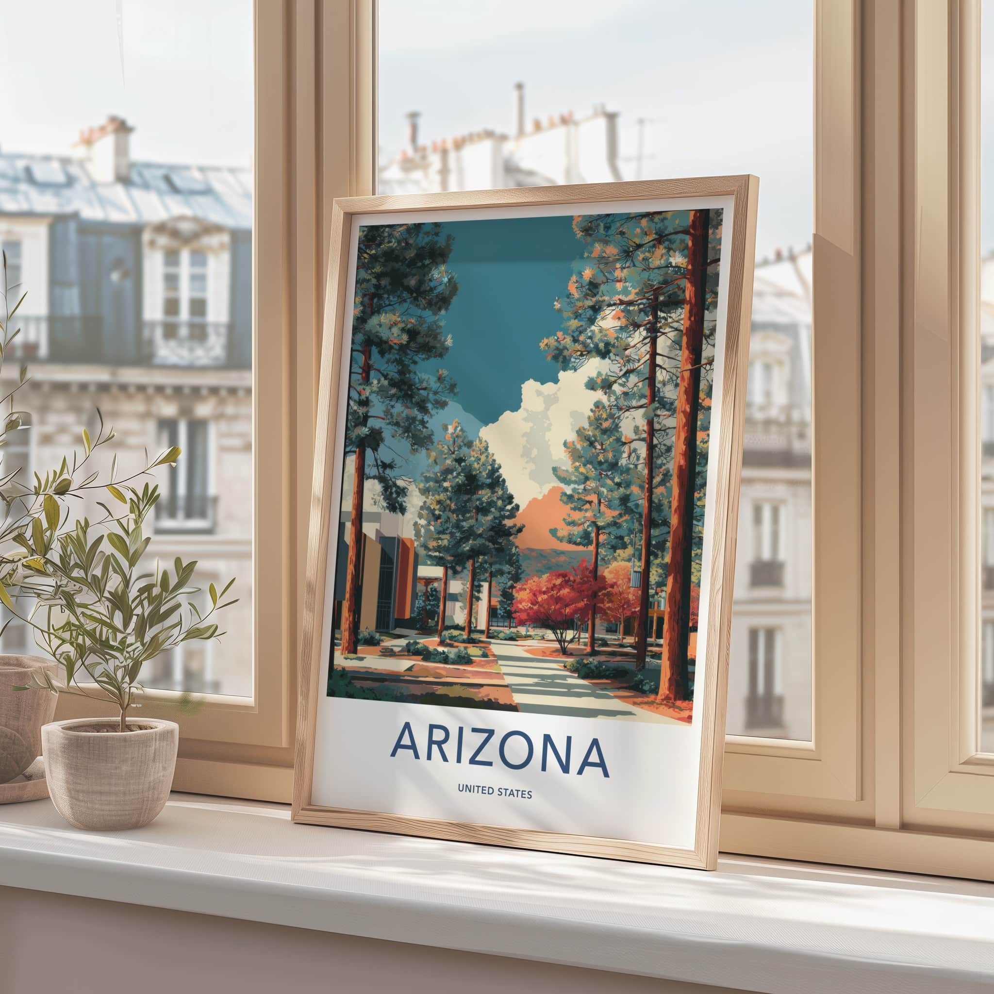 Arizona Poster - Arizona Travel Art - Vibrant Autumn Trees Home Decor
