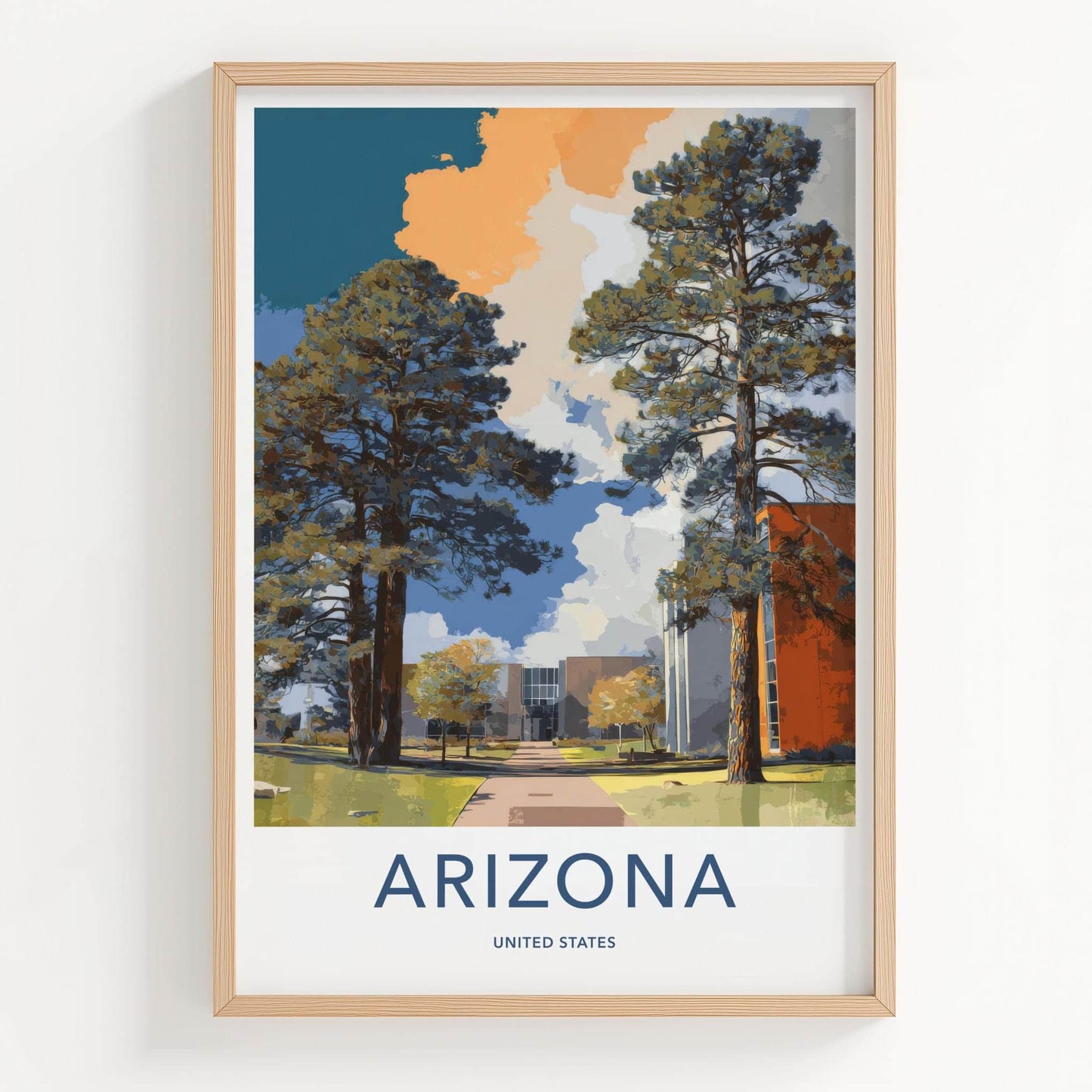 Arizona Poster - Arizona Wall Art - Green Campus Scene Home Decor