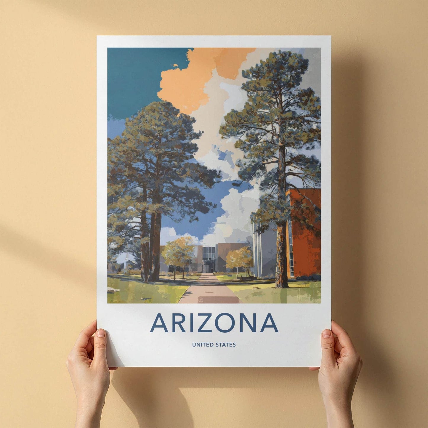 Arizona Poster - Arizona Wall Art - Green Campus Scene Home Decor