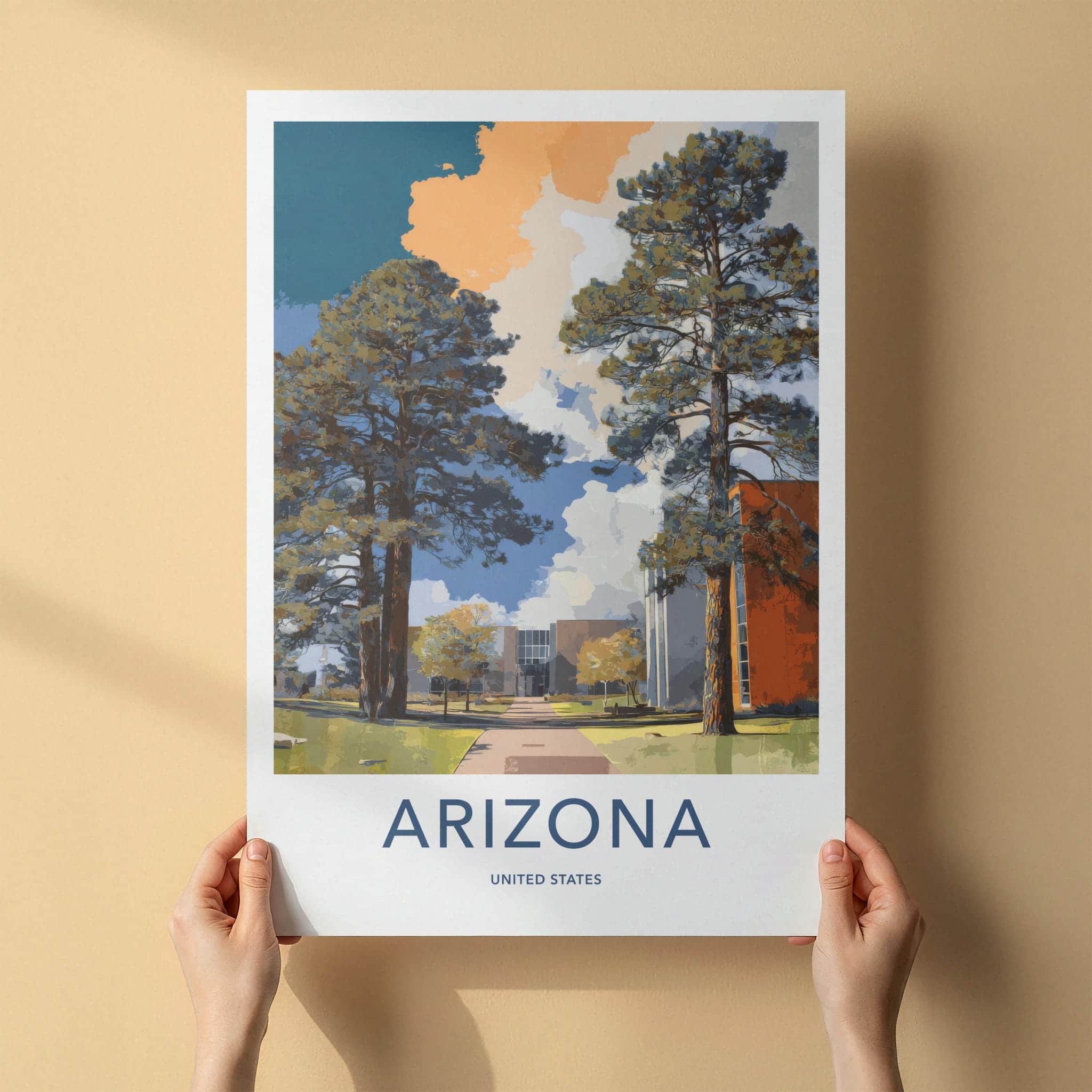 Arizona Poster - Arizona Wall Art - Green Campus Scene Home Decor