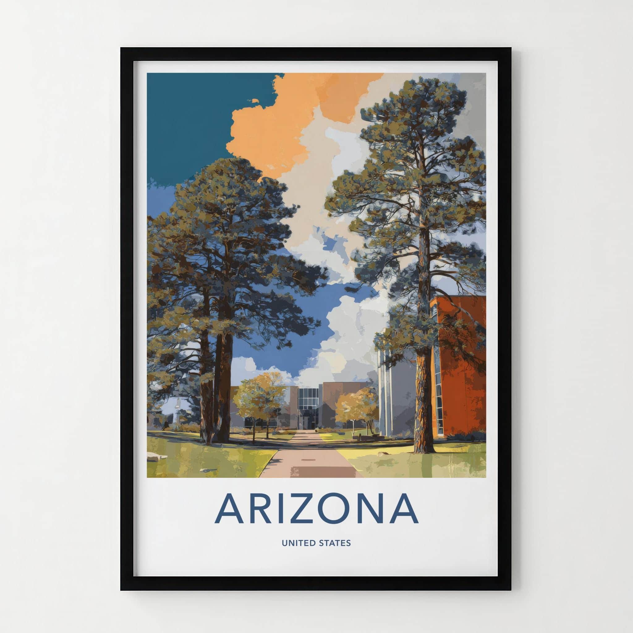 Arizona Poster - Arizona Wall Art - Green Campus Scene Home Decor