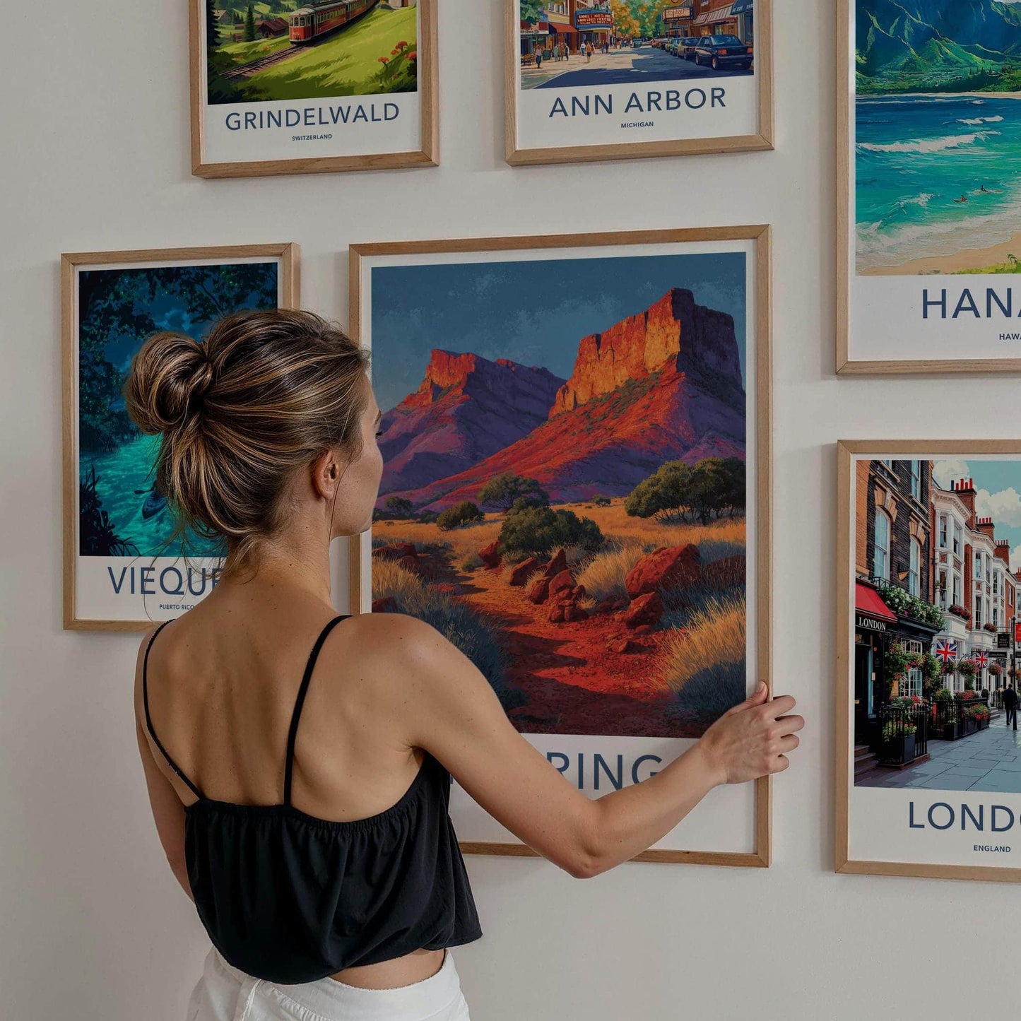 Arkarina Poster - Australia Travel Art - Red Canyon Scenery Home Decor