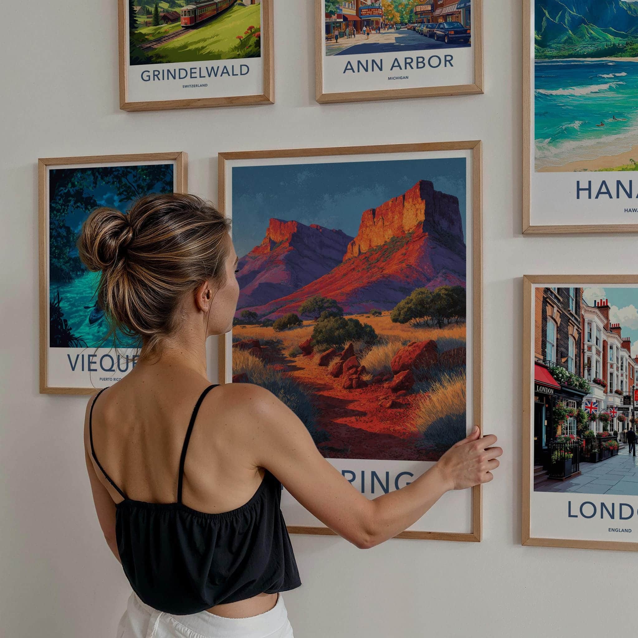 Arkarina Poster - Australia Travel Art - Red Canyon Scenery Home Decor