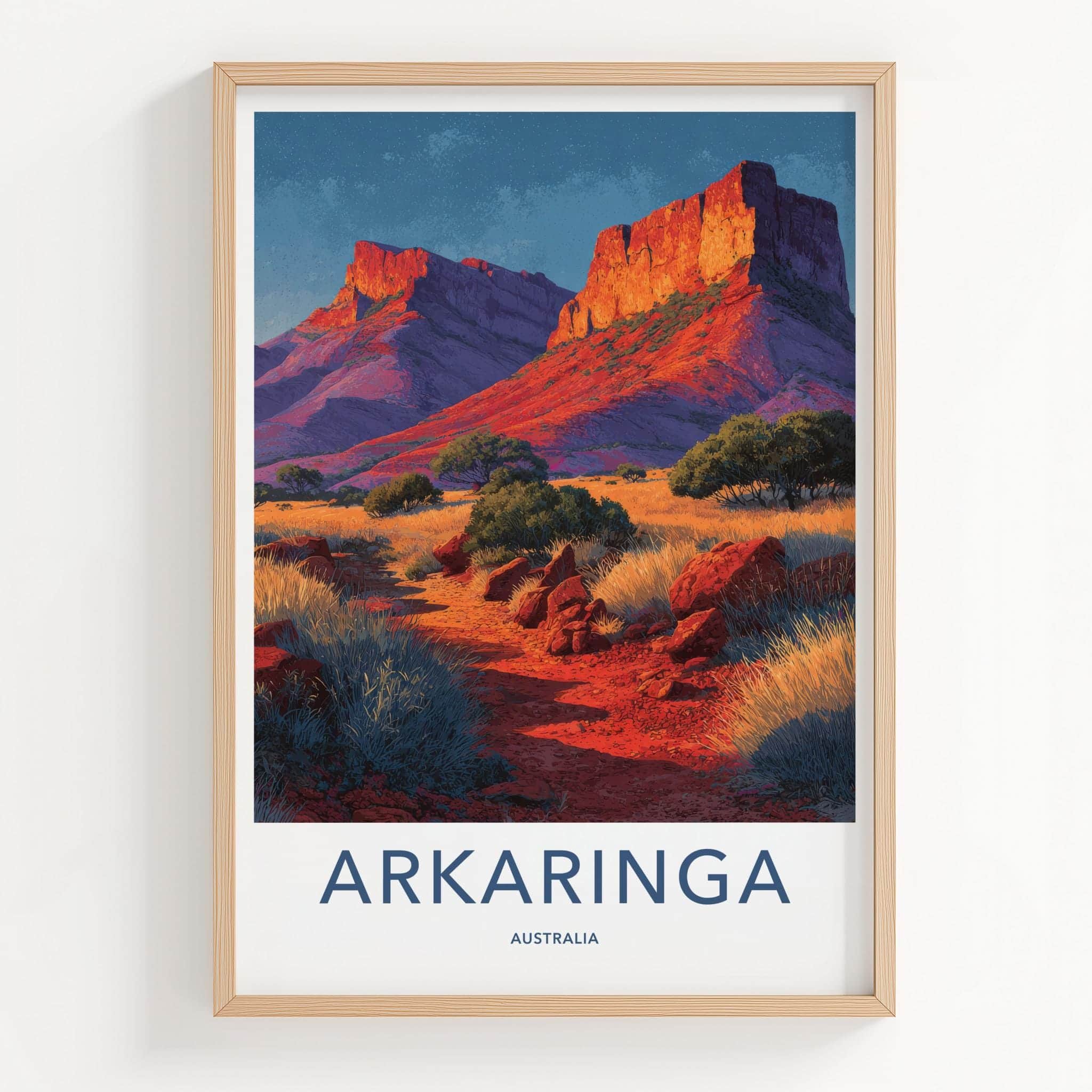 Arkarina Poster - Australia Travel Art - Red Canyon Scenery Home Decor