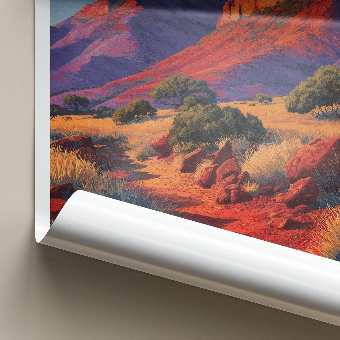 Arkarina Poster - Australia Travel Art - Red Canyon Scenery Home Decor