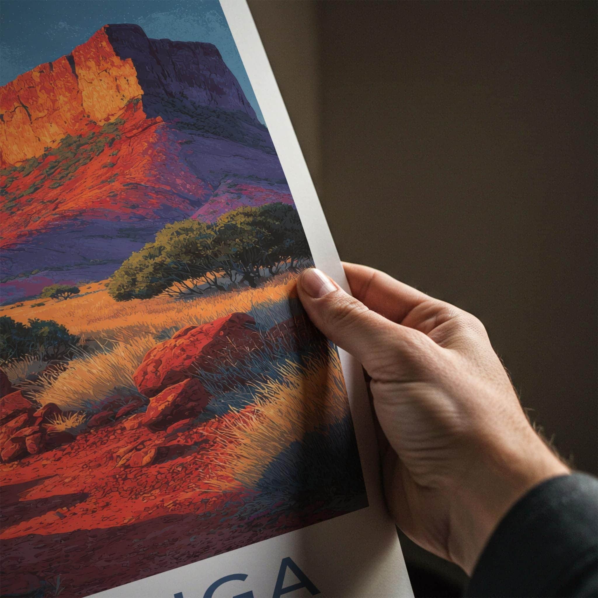 Arkarina Poster - Australia Travel Art - Red Canyon Scenery Home Decor