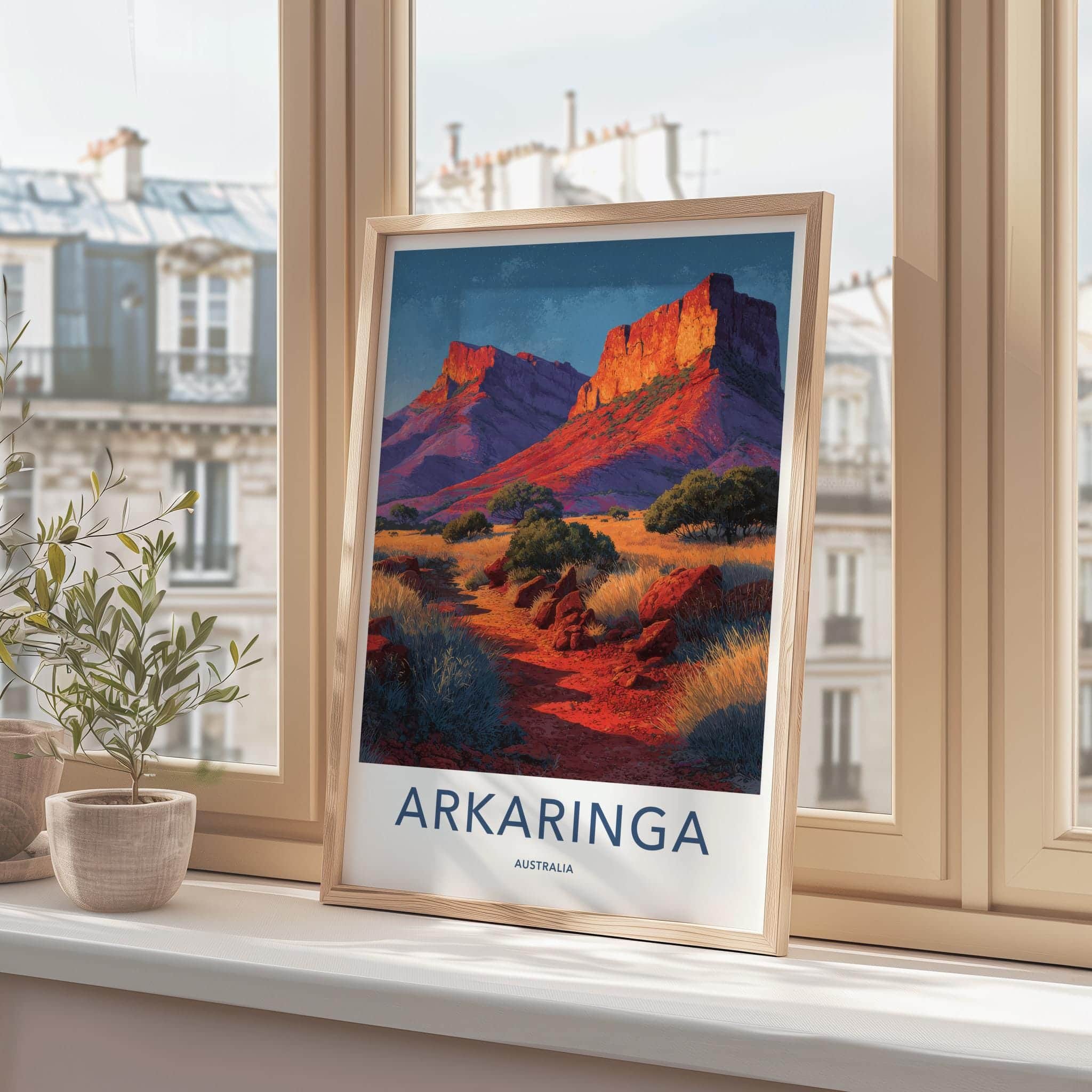 Arkarina Poster - Australia Travel Art - Red Canyon Scenery Home Decor