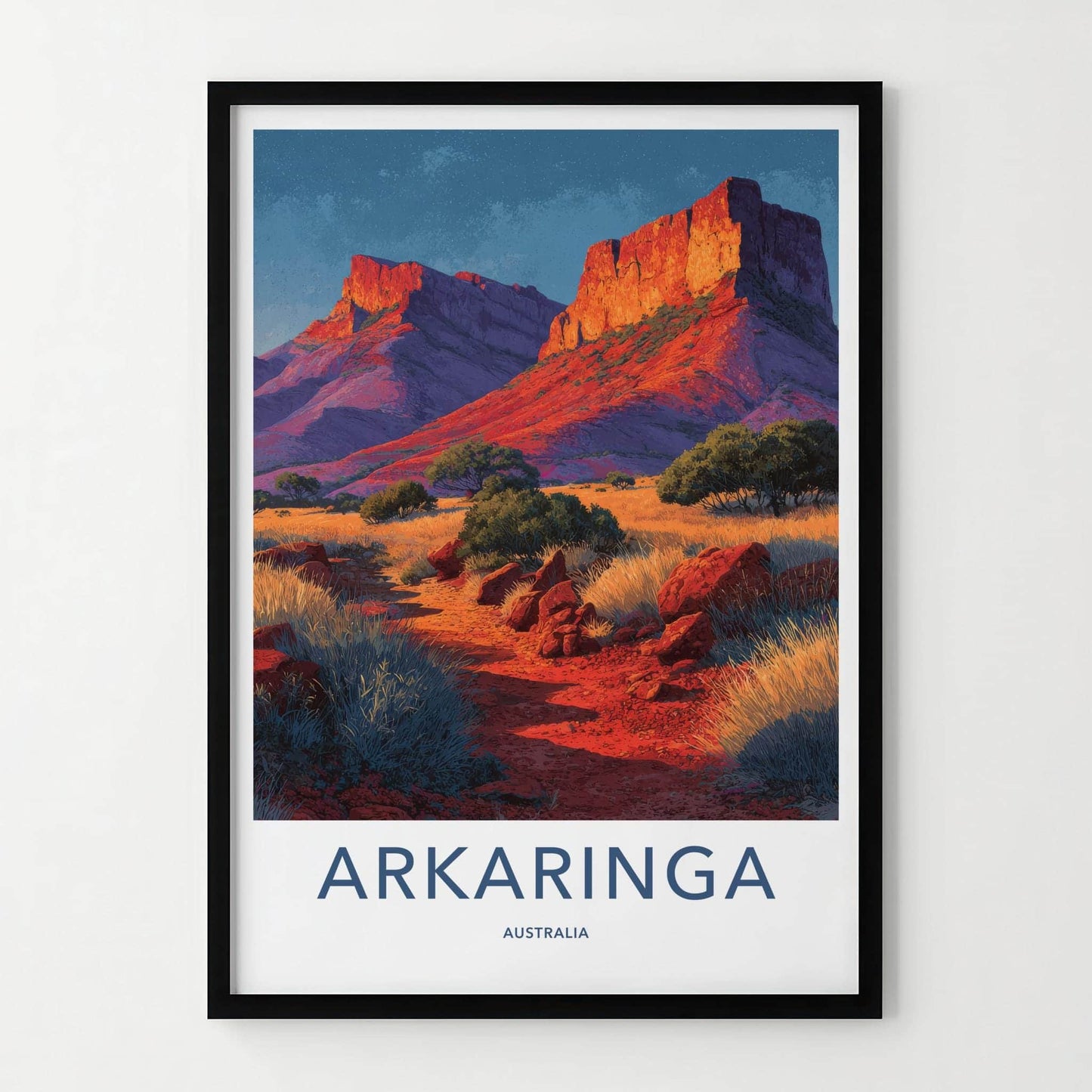 Arkarina Poster - Australia Travel Art - Red Canyon Scenery Home Decor