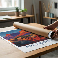 Arkarina Poster - Australia Travel Art - Red Canyon Scenery Home Decor